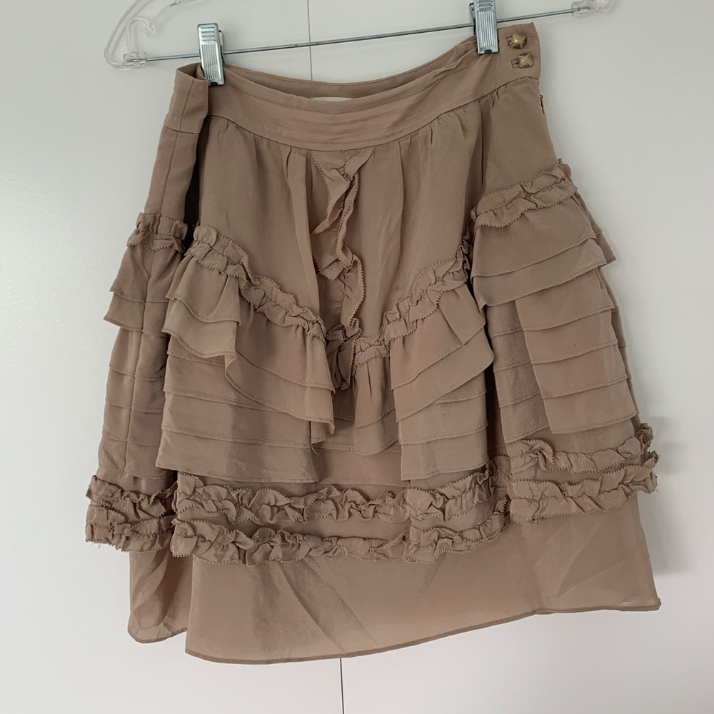 Tan Ruffled Skirt